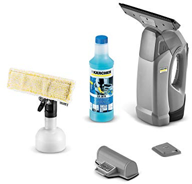 Karcher_Nettoyeur de vitres_WVP 10 (Autonomie 35 min, batterie amovible/remplaçable, flacon vaporisateur avec couvercle en microfibre, nettoyant de surface concentré CA 30 R)
