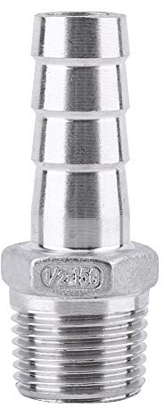 Connettore Portagomma in Acciaio Inossidabile Portagomma Raccordo Filettato maschio in Acciaio Inox SS304 per Tubo Raccordo Portagomma BSP 1/8 ~ 3/4(1/2 * 15mm)