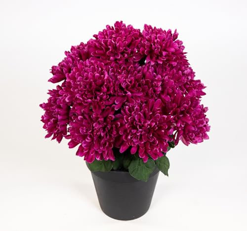 Chrysantheme 26cm Fuchsia im Topf DP Kunstpflanzen künstliche Pflanzen Blumen Kunstblumen