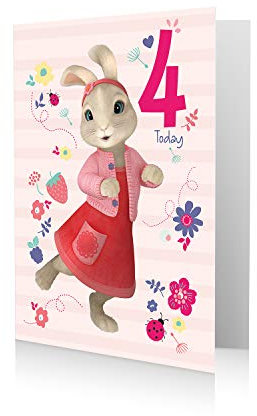 Danilo Promotions Ltd Offizielle Peter Hase Geburtstagskarte zum 4. Geburtstag