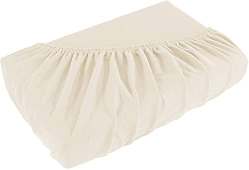Castejo Jersey Spannbettlaken, Spannbetttuch, 100% Baumwolle in vielen Größen und Farben, Ökotex Standard 100, Ideal auch für Wohnmobile (Natur, 50x145)