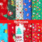 Qpout 10 Stück Weihnachtsstoffe Baumwolle Stoffbündel Mehrfarbiges Stoff-Patchwork Gemischte Quadrate Weihnachtsstoff Meterware für Weihnachtsschmuck 19.5x19.5inc