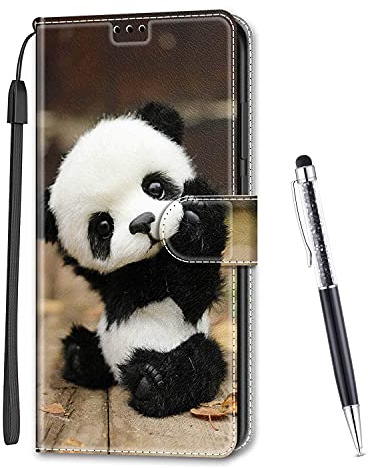 MadBee Compatible with iPhone 13 Mini Case 5.4 Inch, Full Body Colorful Pattern Design Flip Magnetic Detachable PU Leather Wallet Case Cover for iPhone 13 Mini (Panda)