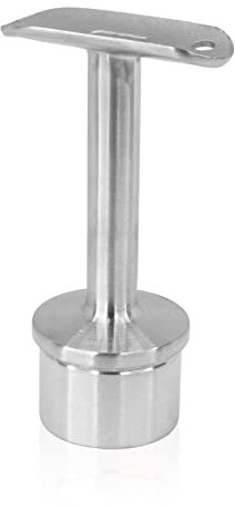 PRIOstahl Handlaufhalter für Rohr Handlaufträger Geländerhalterung Rohrhalter - 1 x Handlaufstütze fixiert mit Anschraubplatte Ø 42,4 mm für Rundrohr Handlauf Geländer aus Edelstahl V2A