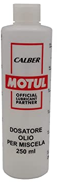 Eurex Misurino Rosso Dosatore Olio per Miscela 250 ml con Tappo, Scala Graduata e percentuali 2-4% 2,5-5% 3-6% (1)