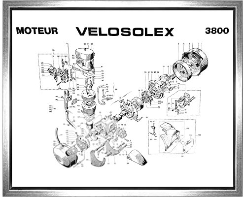 cyclingcolors Nomenklatur solex 3800 400x300mm Teile ersatzteile motore Plakat Fahrrad Moped Vintage Oldtimer