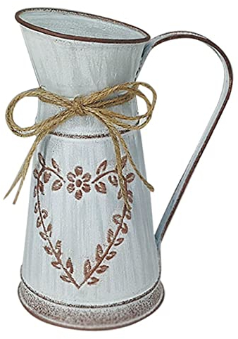 ZYFFHG, Brocca Metallo Shabby Vasi Vaso per Fiori Vintage in Metallo Rustico Secchiello Vaso Vasi Vintage per Fiori per la Decorazione della Tavola del Soggiorno del Giardino Decorazione del Balcone