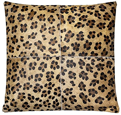 Mars & More - Kissen - Leopardenprint - Leder - Farbe: schwarz, braun - 45 x 45 cm