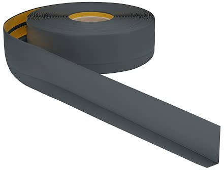ProfiPVC Weichsockelleiste - Abschlussleiste aus PVC 50x20mm 10 Meter, selbstklebende Bodenleiste, flexible Knickleiste, auch für Küche und Badezimmer, Premium Weich Sockelleiste, Anthrazit