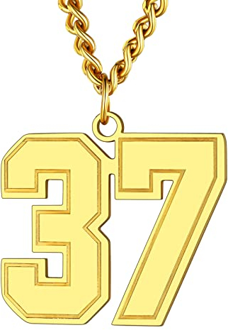 Supcare Personalisierter Schmuck Kundenspezifische Geschenke Nummer Halskette für Athleten Männer Jungen Anhänger Baseball Halsketten Edelstahl Zahlen Anhänger 00-99 Goldlette