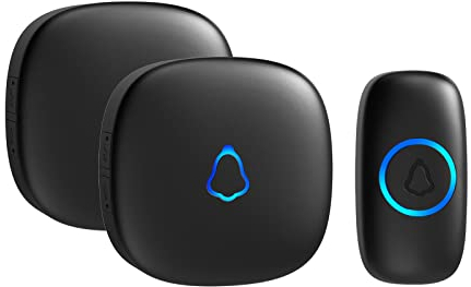 SECRUI Campanello Senza Fili, Campanello Wireless IP55 Impermeabile 52 Melodie 5 Livelli di Volume Mini campanello Grande Distanza 300M con Indicatore LED per Casa, Ufficio, Anzian