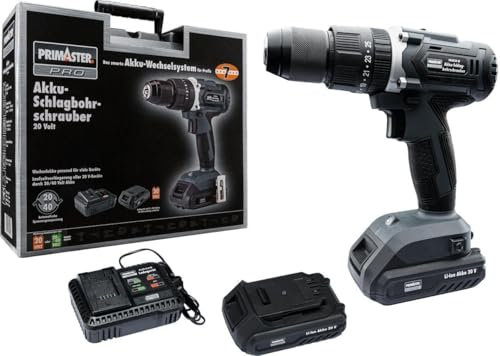 Primaster Akku-Schlagbohrschrauber-Set 20V Akkuschrauber Bohrschrauber Koffer