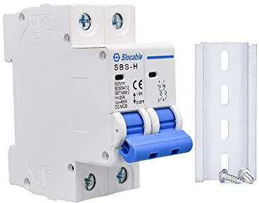 Sayhome DC-Leitungsschutzschalter 2P 25A 500V Schalter Niederspannungs für Solarenergie-System, DIN Schienenberg