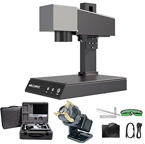 Karlak Herr. Carve M1 Pro gravierer Desktop-Markierungs-Gravur-Schnitz-Markierungs-Maschine mit hoher Geschwindigkeit für alle Metalle, Schmuck, Kunststoffe, geeignet für Heimwerker-Logo-Drucker,