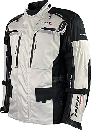 Roleff Enduro- Jacke mit Protektoren |Enduro MX | Offroad Jacke |Motorradjacke | Klimamembrane | Belueftung | sandfarben