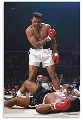 Muhammad Ali vs Sonny Liston Poster Muhammad Ali vs Sonny Liston Leinwandkunst Poster Bild Modern Office Familie Schlafzimmer Dekorative Poster Geschenk Wanddekoration Gemälde Poster 60 x 90 cm
