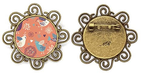 Broche fleur orange pour filles, M