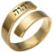 YHWH Hebräischer Gott Name 18K Gold Wrap Manschette Ring Edelstahl Jewish Jehova Tetragrammaton Symbol Finger Ring fü rIsrael Christ Schmuck
