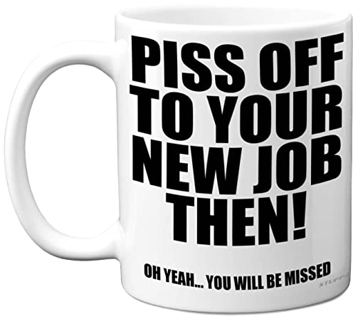 Stuff4 Leaving Gifts for Men or Women - New Job - 11oz Ceramic Dishwasher Safe Mugs Leaving Presents for Colleagues, Funny Gifts Men Women, New Job Black