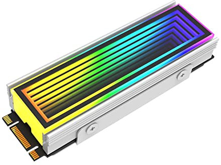 Rianpesn Computer-Kühlkörper | M2 SSD-Kühlung, PC-Kühler, DC 5V Kühlkörper Mit ARGB-Licht, Aus Aluminium-Magnesium-Legierung