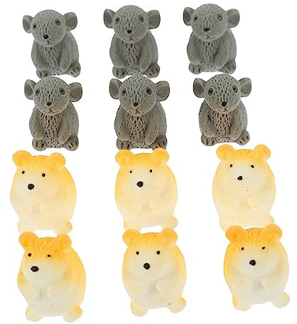 Beatifufu 12stücke Miniatur-Hamster-Ornament Aus Harz Tier-Dekoration Für Garten Mikro-landschafts-Accessoires Als Foto-Requisiten Und Geschenke