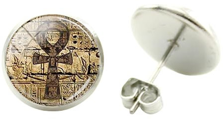 Steampunk Karte Erde Uhr Ohrstecker Glas Kunst Bild Cabochon Ohrring Für Freunde Bestes Geschenk Hale Stil, 25, Glas, Erstellt Peridot