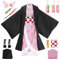 YYDSXK Cosplay Nezuko Tanjirou, Déguisement Kamado Nezuko Tanjirou Kochou Shinobu Mitsuri, Cadeau pour Enfants Adulte, Ensemble de Cape Kimono pour Carnaval Halloween Noël