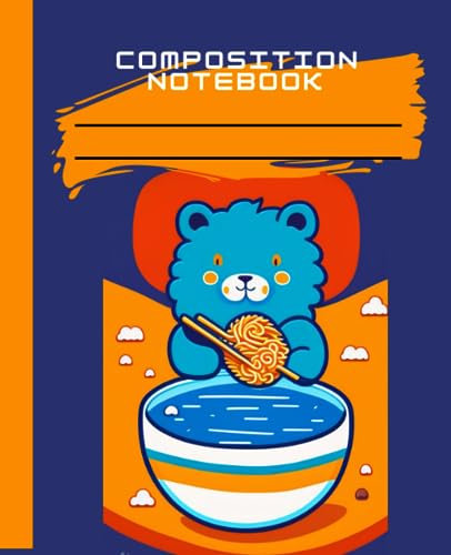 Cute Bear Composition Notebook: Cute School Supply Notebook for Young Students' Notes, 7.5 x 9.25 in, 110 Pages, Perfect Back to School Gift for ... Kawaii Journal for Writing, Drawing, Doodling