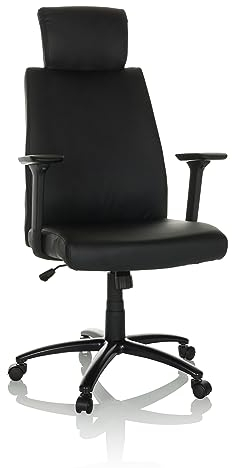 hjh OFFICE Chefsessel PROVIDO I Drehstuhl mit hoher Rückenlehne und integrierter Kopfstütze, Kunstleder Schwarz, 729444