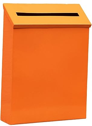 LOVIVER Wandmontierter Briefkasten aus Metall, Zeitungshalter mit Toplader, regensicherer Briefkasten, Dropbox für Tor, Veranda, Außendekoration, Orange