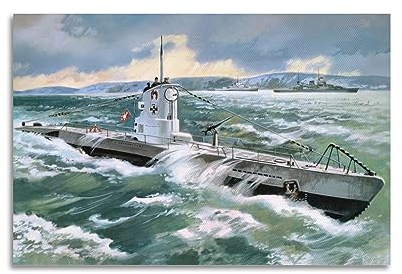 NOHF Militärisches U-Boot-Poster U-Boot Typ IIB 1939 Deutsches Poster Wandkunstdruck Retro Ästhetische Raumdekoration Bürodekorationen 30 x 45 cm ungerahmt