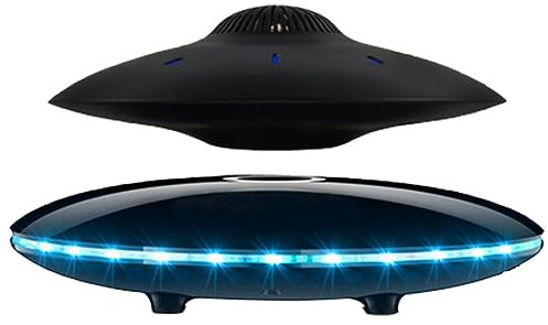 TEmkin UFO-Bluetooth-Lautsprecher Portable Stereo Sound, Magnetic Levitating LED-Licht-Floating-Bluetooth-Lautsprecher Magnetischer Drahtlose Ladung Flying Saucer Levitating Speaker