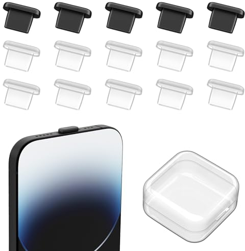 15 Stück Silikonabdeckung Staubstecker für iPhone 14 Pro Max Plus 13 12,Staubschutzstöpsel Schutzkappe Staub Stecker Schützt Lade Staub Abdeckung für iPhone 13 Pro 12 Pro Mini Max 11 X SE 2 XS XR 8 7