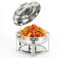 Round Stainless Steel Food Warmer 7.5L Chafing Dish Buffet with Lid Chafing Dish Stand Fuel Holder for Restaurant Buffet Weddings Party