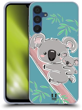 Head Case Designs Koala Tiere Mit Jungtieren Gel Handyhülle Hülle [Militärischer Schutzgrad] Kompatibel mit Samsung Galaxy A15