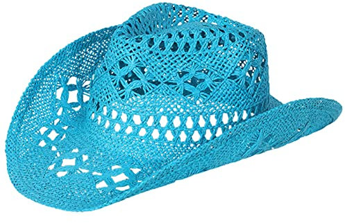 Sombrero Hut für Erwachsene, riesig, modisch, faltbar, lässig, breiter Sonnenhut für Damen und Herren, Cowboyhut, himmelblau, 56