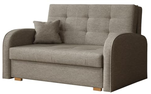 Mirjan24 Schlafsofa Viva Gold II mit Bettkasten, 2 Sitzer Polstersofa mit Schlaffunktion inkl. Kissen, Sofa, Sofagarnitur, Bettsofa, Wohnlandschaft, Farbauswahl (Aragon 20)