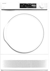 Sharp KD-NCA0S7PW9-DE Kondenstrockner Frontlader, 10 kg, 15 Programme, 29 Min. Kurzprogramm, Schontrommel, LED-Innenbeleuchtung, Kindersicherung, Weiß
