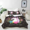 ANHOPE Regenbogen Einhorn Mond Blume Bettwäsche Set 3 Teilig Bettbezug 155x220 cm + 2 Kissenbezug 80x80 cm Weich Microfaser Bettbezüge mit Reißverschluss Bettdeckenbezug Set für Kinder Mädchen