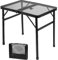 QWORK® Mesa de Picnic Plegable de Aluminio 60x40 cm, 2 Alturas 27 cm/56 cm, Ligera y Duradera, Ideal para Barbacoa, Pesca y Playa