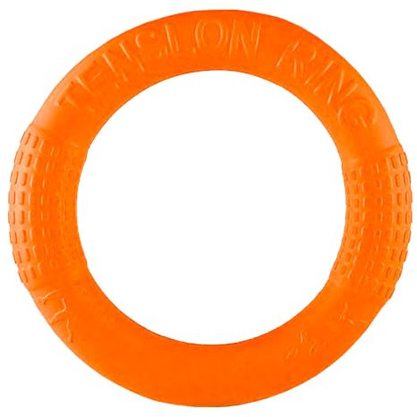 JACKANNA Unzerstörbares Hundespielzeug Ring Hundespielzeug für Intensive Kauer Für kleine und mittelgroße Hunde Trainingsring (Orange, Geige)