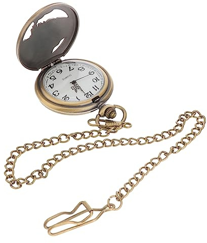 CATIEBYE Retro Taschenuhr Mit Kette Vintage Design Tragbare Quarz-Uhr Mit Dickem Kettenanhänger Für Und Damen Nostalgische Für Besondere Anlässe