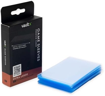 Vault X Extra Large (7 Wonders) Board Game Sleeves 65x100mm - Clear Premium Quality, Non-PVC, Durable and Long-Lasting Protection (80 Pack)