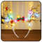 Zoestar Bandeau lumineux de Noël doré à LED en bois de renne avec étoiles lumineuses - Nœud - Clochette - Accessoires pour cheveux pour femme