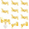 UNICRAFTALE 10 pièces Broche Nœud Papillon Plaquée Or 18 carats Jolie Broche en Ruban Broche Vintage en Forme de Nœud Papillon Broche en Laiton pour Robe Pull Chapeau Noël Anniversaire