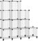 Rigogo 12-Cube Wire Grid Storage Rack, Interlocking Metal Mesh Shelves for Books Shoes Clothes Tools, in Living Room Bathroom, 30 x 30 cm, Black