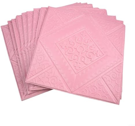 3D Foam Wall Panels 10pcs for Home Decoration and Sound Insulation (Pink)
