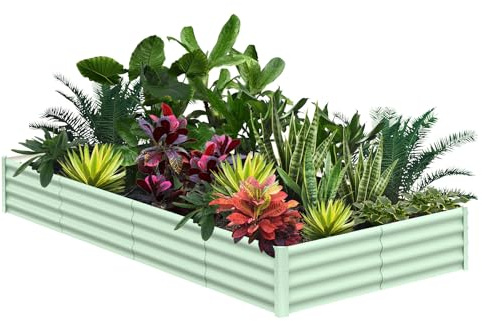 Hochbeet, 240x120x30 cm Metall-Hochbeete Outdoor, Rechteckiger Pflanzkasten Zum Pflanzen Von Pflanzen, GemüSe Und Blumen