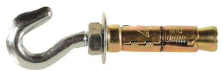 2x M8 x 95mm Super Heavy Duty Expansion Hook Bolts, Shield Hook Anchor Bolts for Securing into Concrete, Brick, and Masonry Walls Yellow Zinc Plated