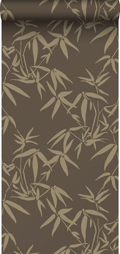 Sanders & Sanders Tapete Blätter Braun 50 x 900 cm